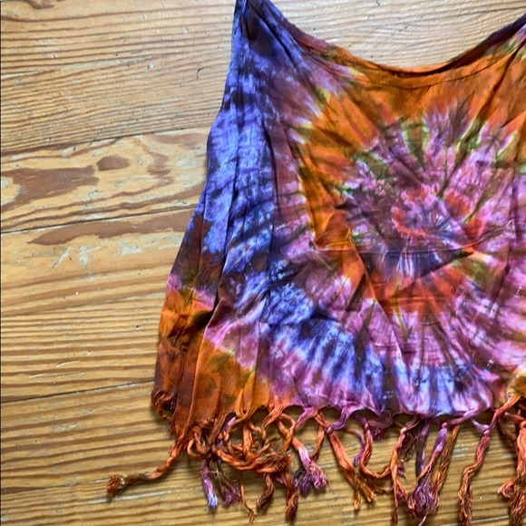 Fringe Tie Dye Crop Top - Picture 2 of 3